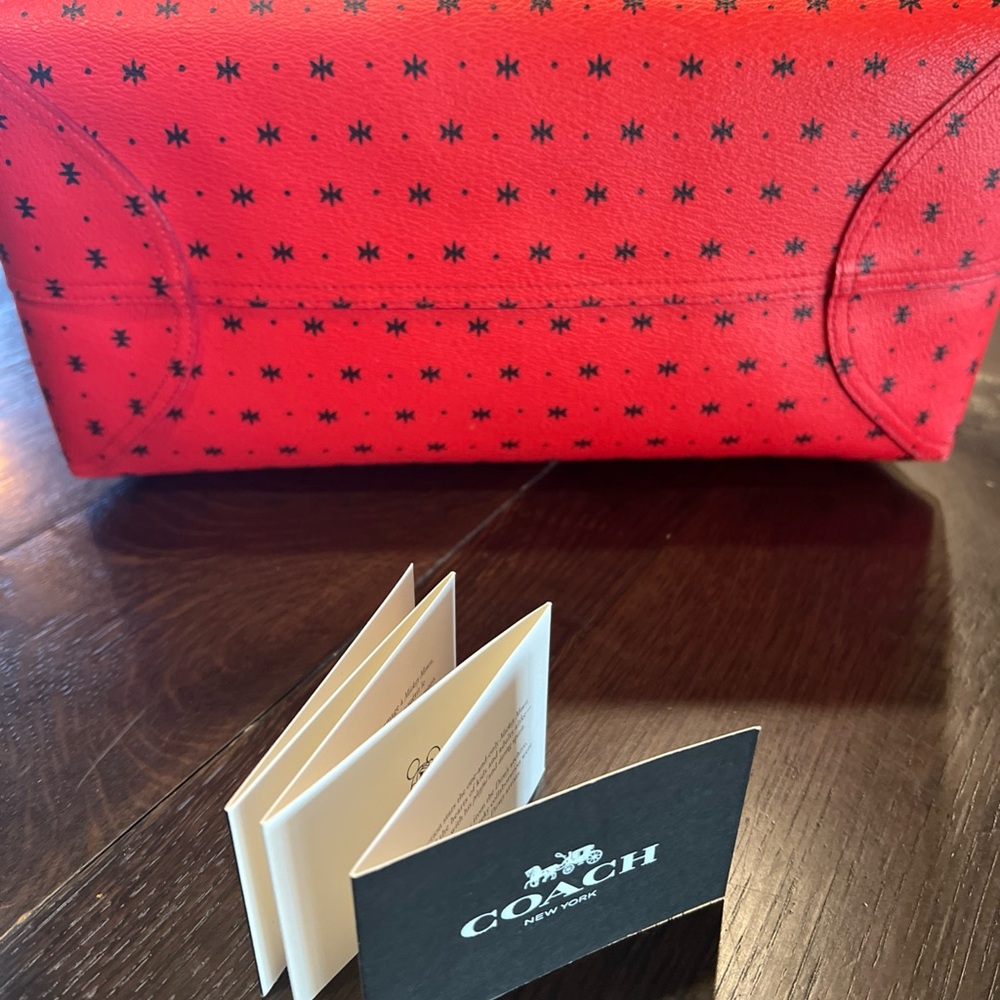 Coach X Mickey Red Bandana Reversible Tote - Picture 10 of 14